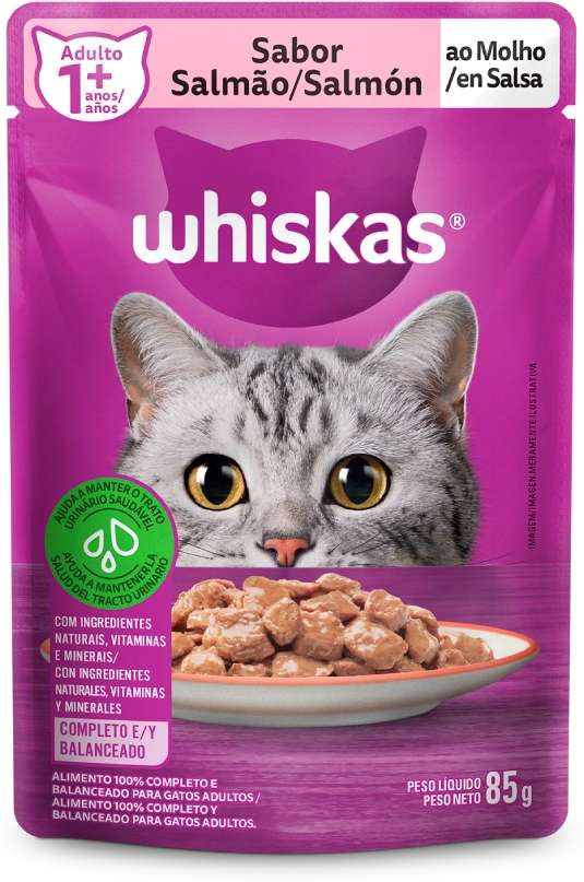 SACHE WHISKAS ADULTO 1+ SALMAO - MARS 85G (853)