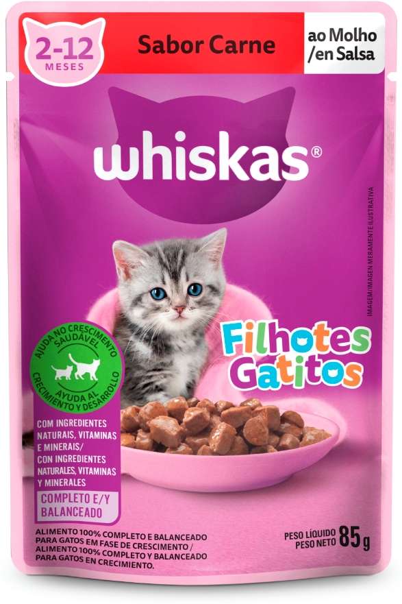 SACHE WHISKAS FILHOTES CARNE - MARS 85G (850)