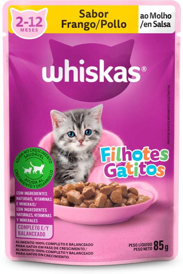 SACHE WHISKAS FILHOTES FRANGO - MARS 85G  (849)