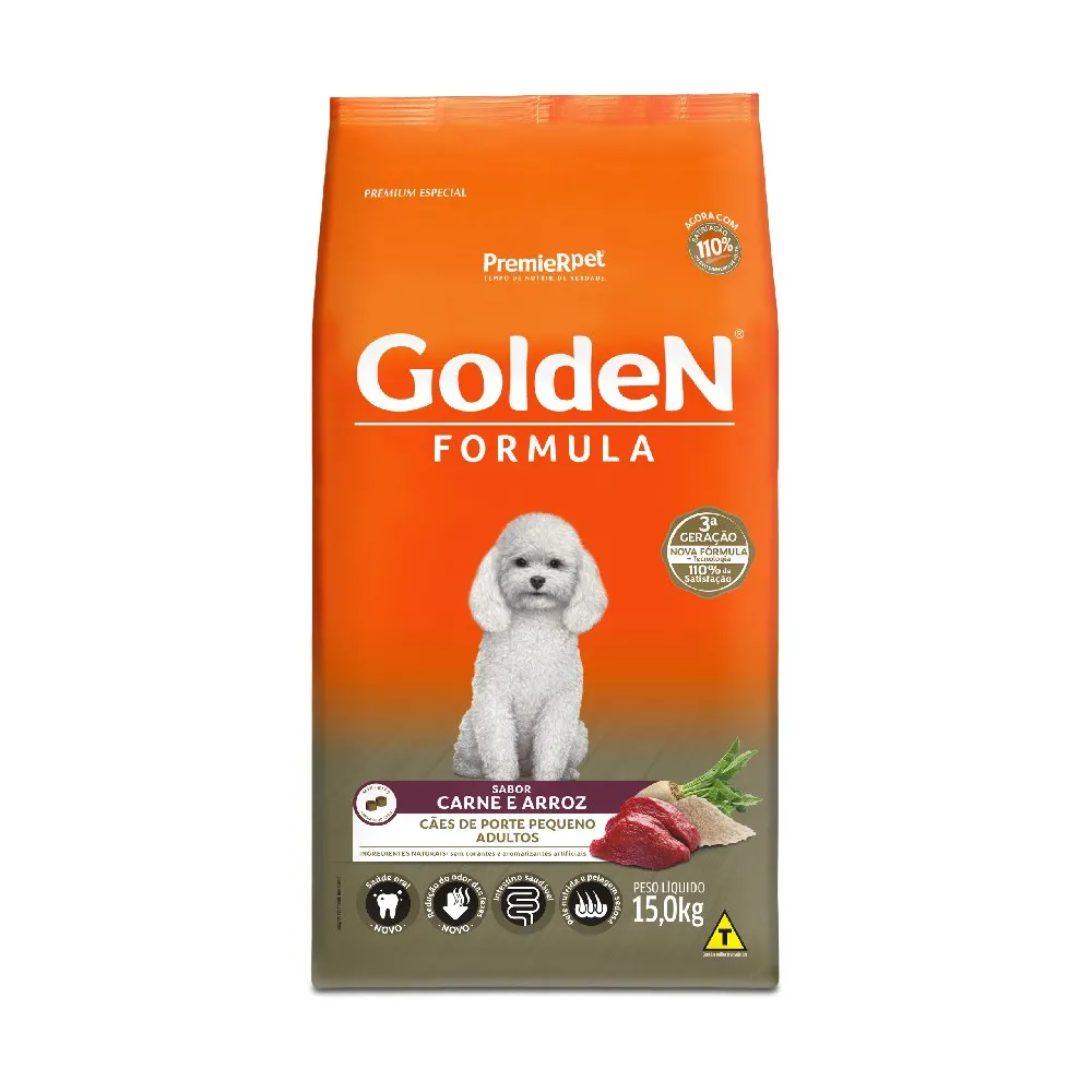 GOLDEN FORMULA MB ADULTOS PEQ. PORTE (CARNE) - PREMIER 15KG (1429)
