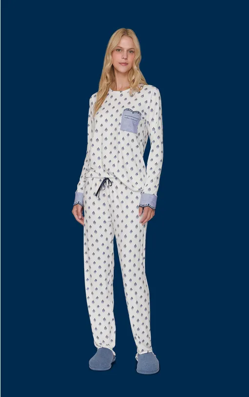 Pijama Comfort Feminino Soft Blue