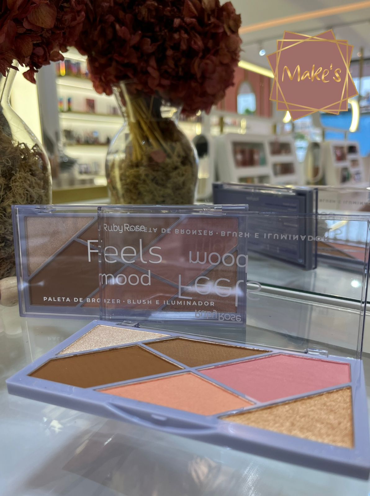 Paleta de Bronzer, Blush e Iluminador - Ruby Rose