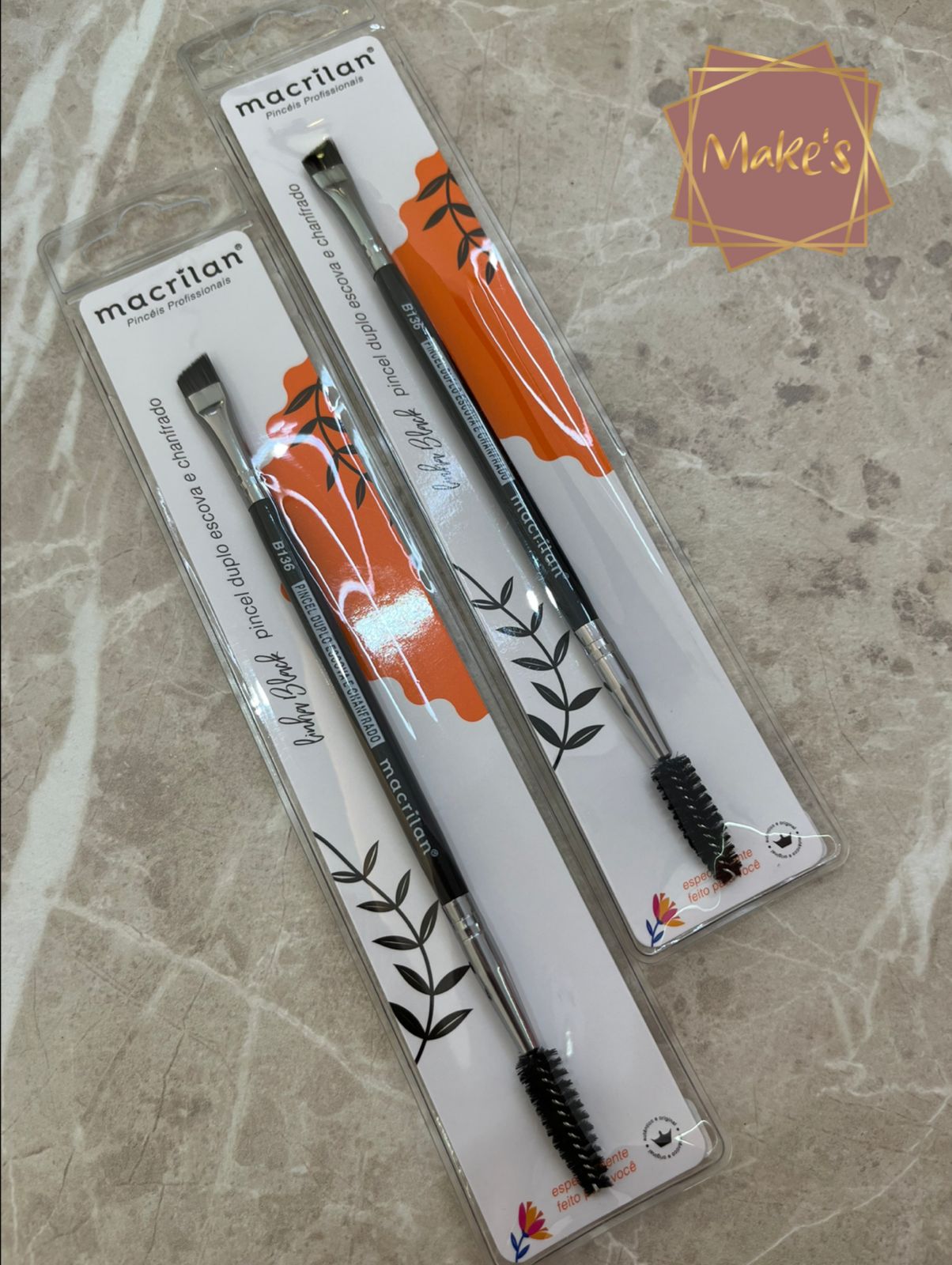 Pincel Duplo para Sobrancelha B136 - Macrilan