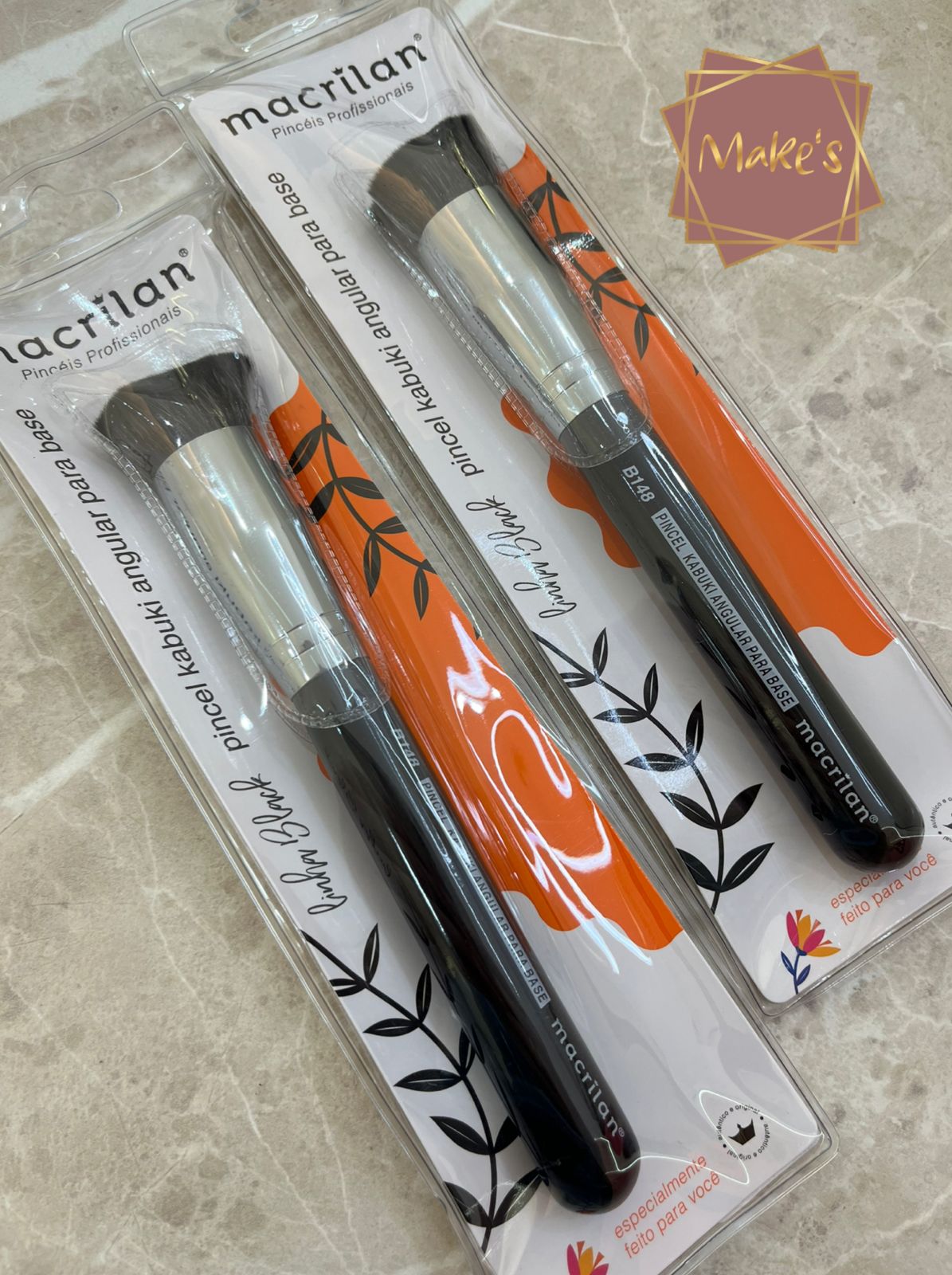 Pincel Kabuki Angular para Base B148 - Macrilan