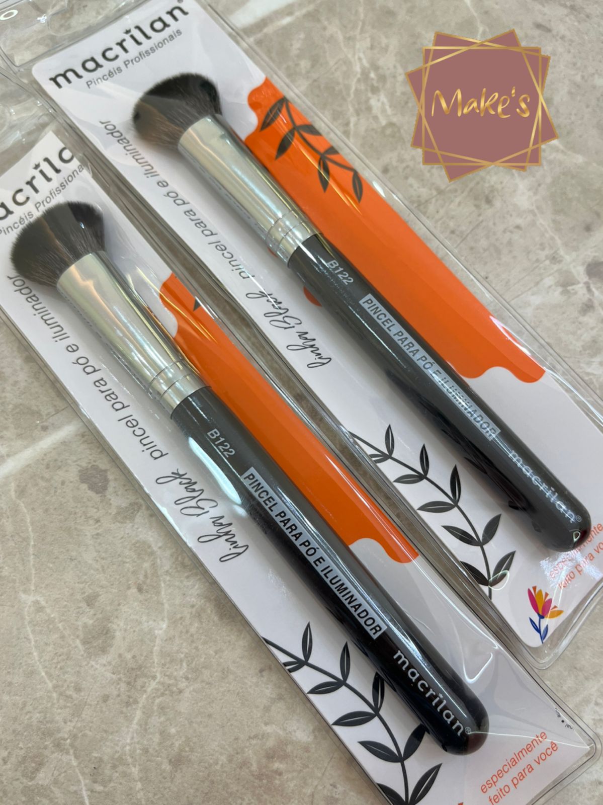 Pincel para Pó e Iluminador B122 - Macrilan
