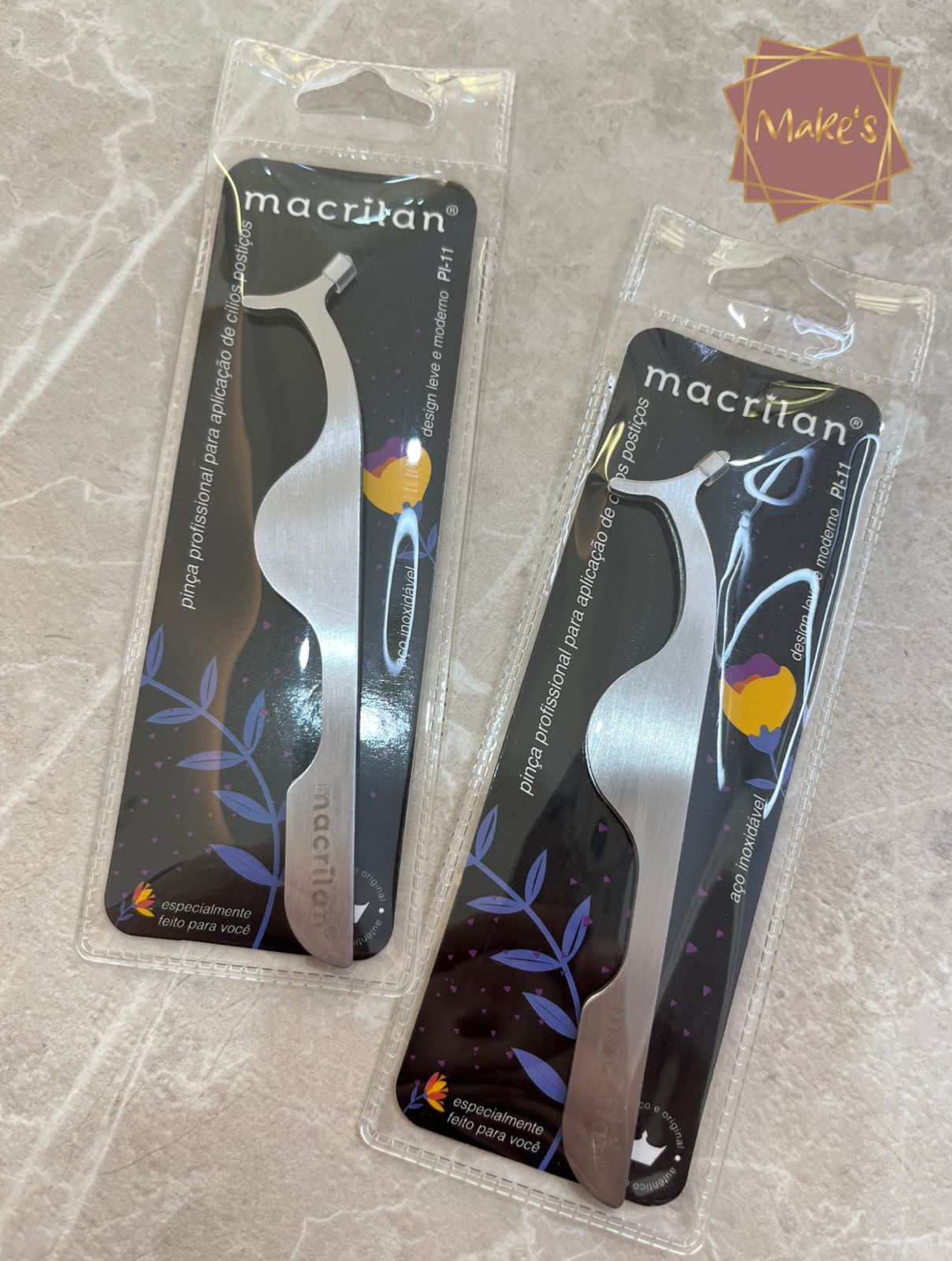 Pinça para Aplicação de Cílios Postiços - Macrilan