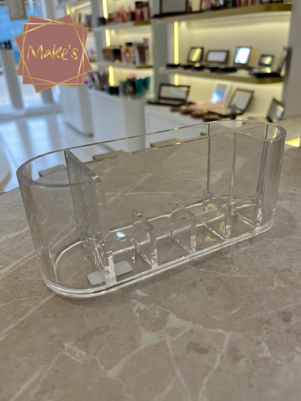Suporte de Acrílico para Pincéis de Maquiagem e Batons