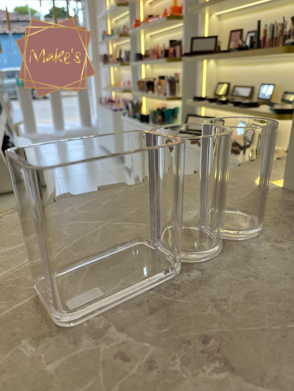 Suporte de Acrílico para Pincéis de Maquiagem