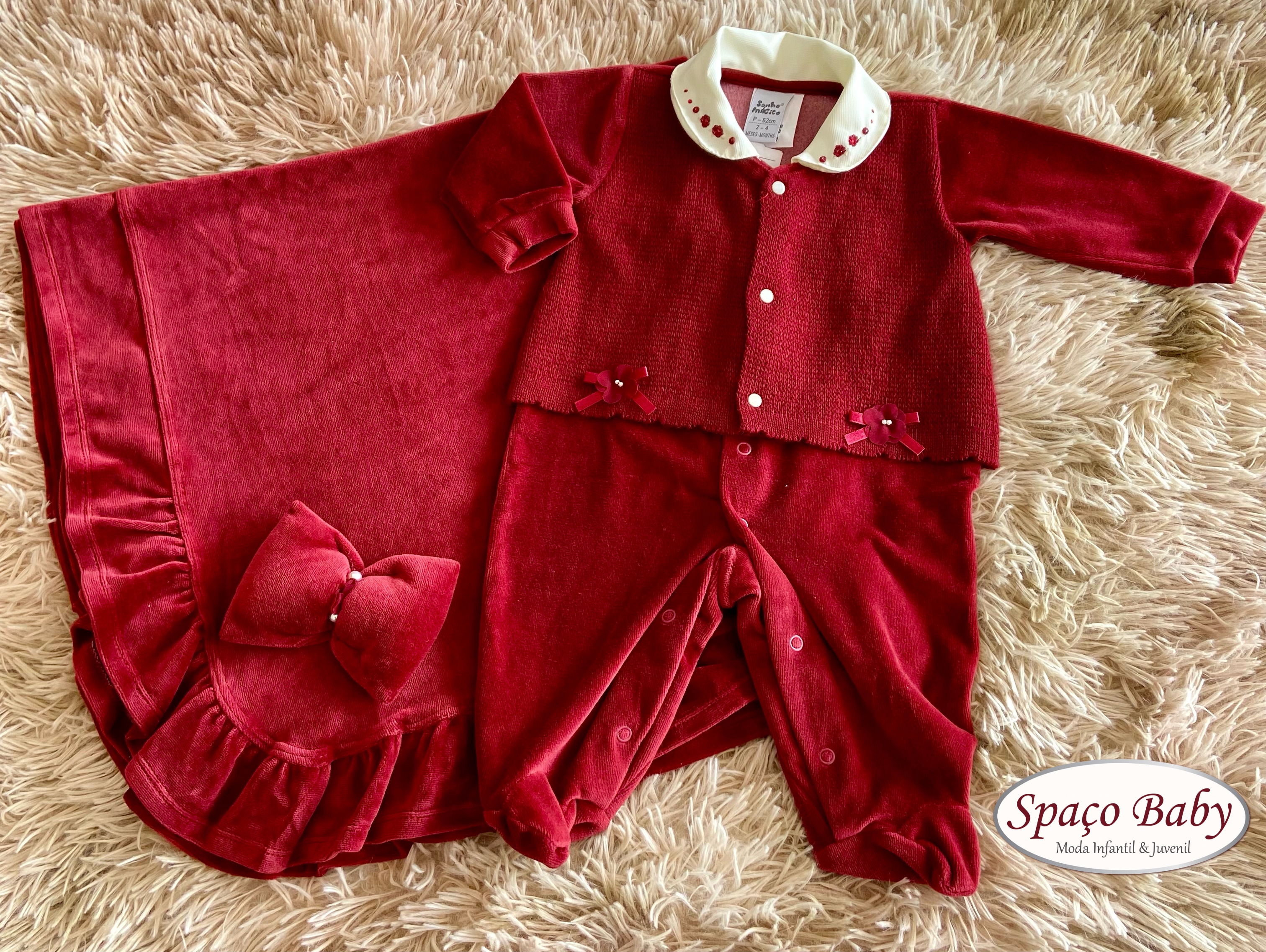 Saída maternidade vinho em plush