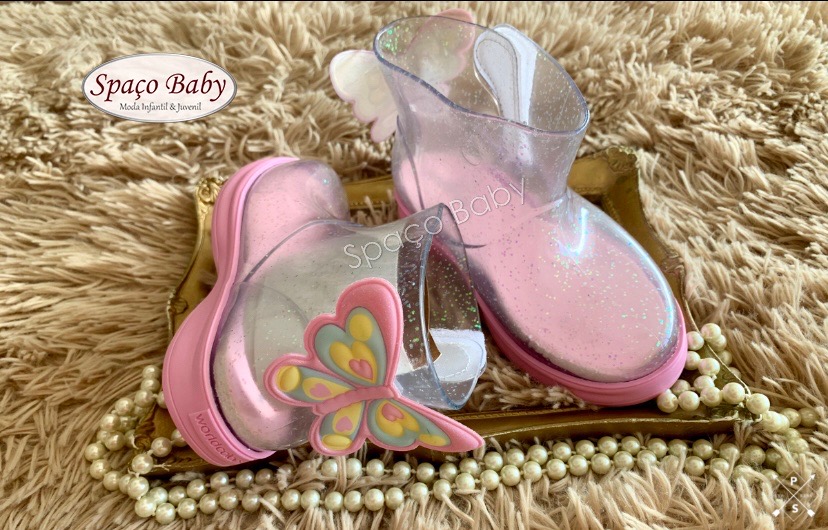 Galocha brilhos com borboleta