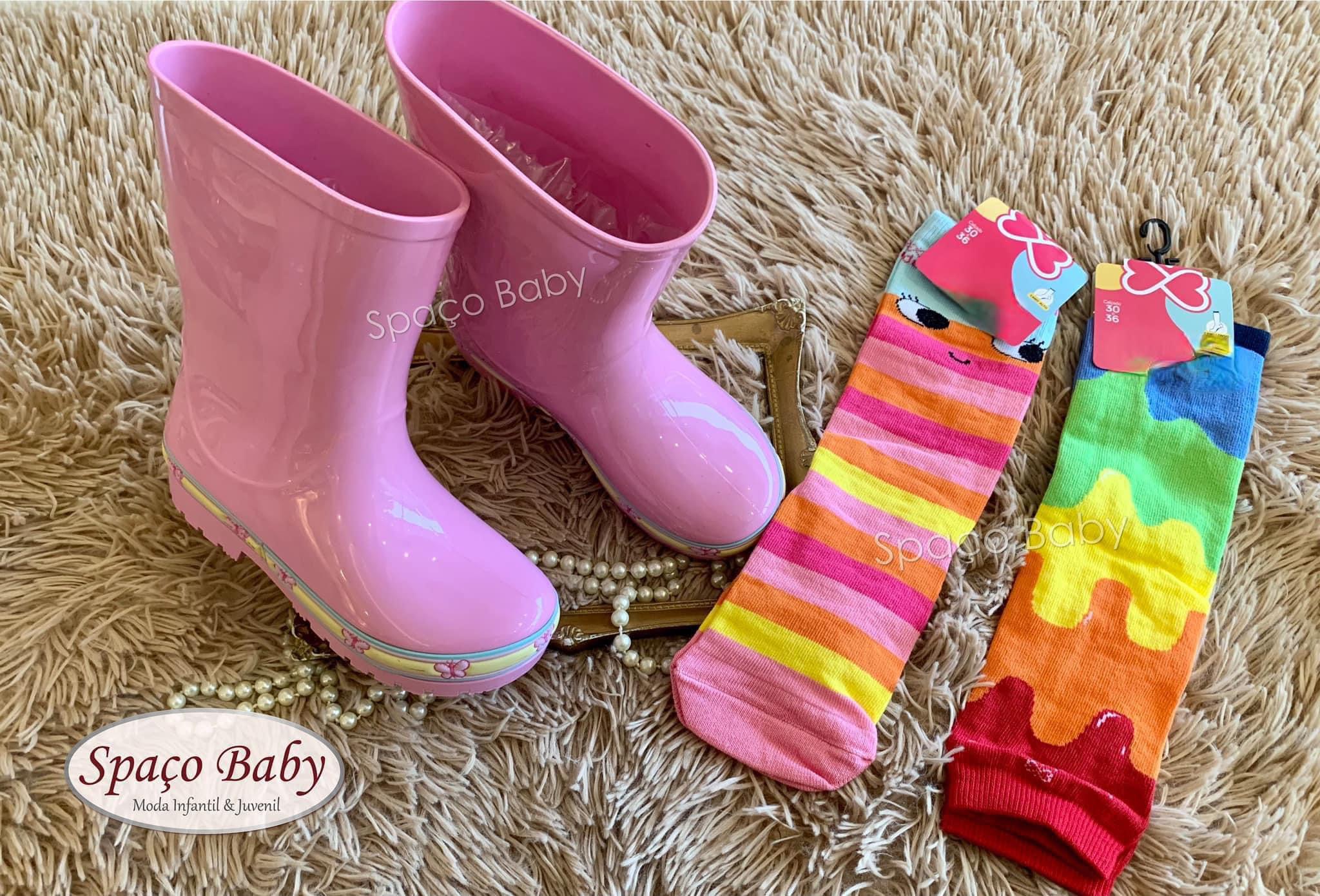 Galocha cano alto rosa