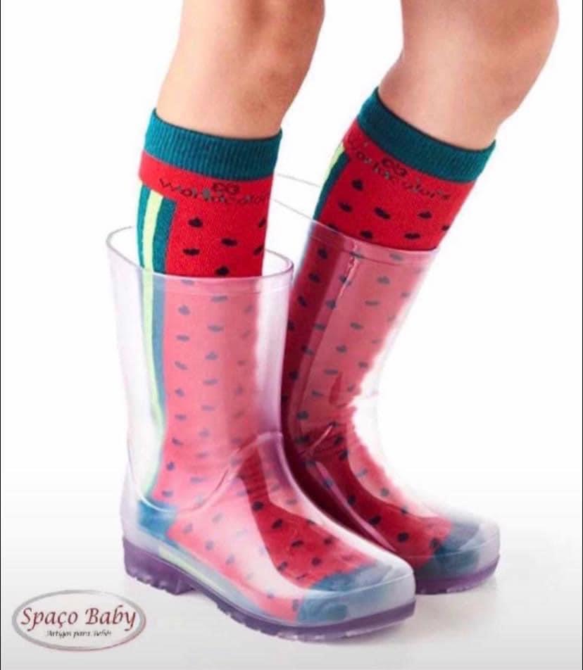 Galocha transparente cano alto