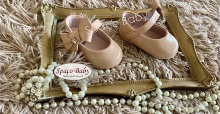 Sapato boneca nude laço