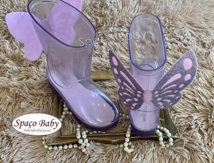 Galocha transparente borboletas