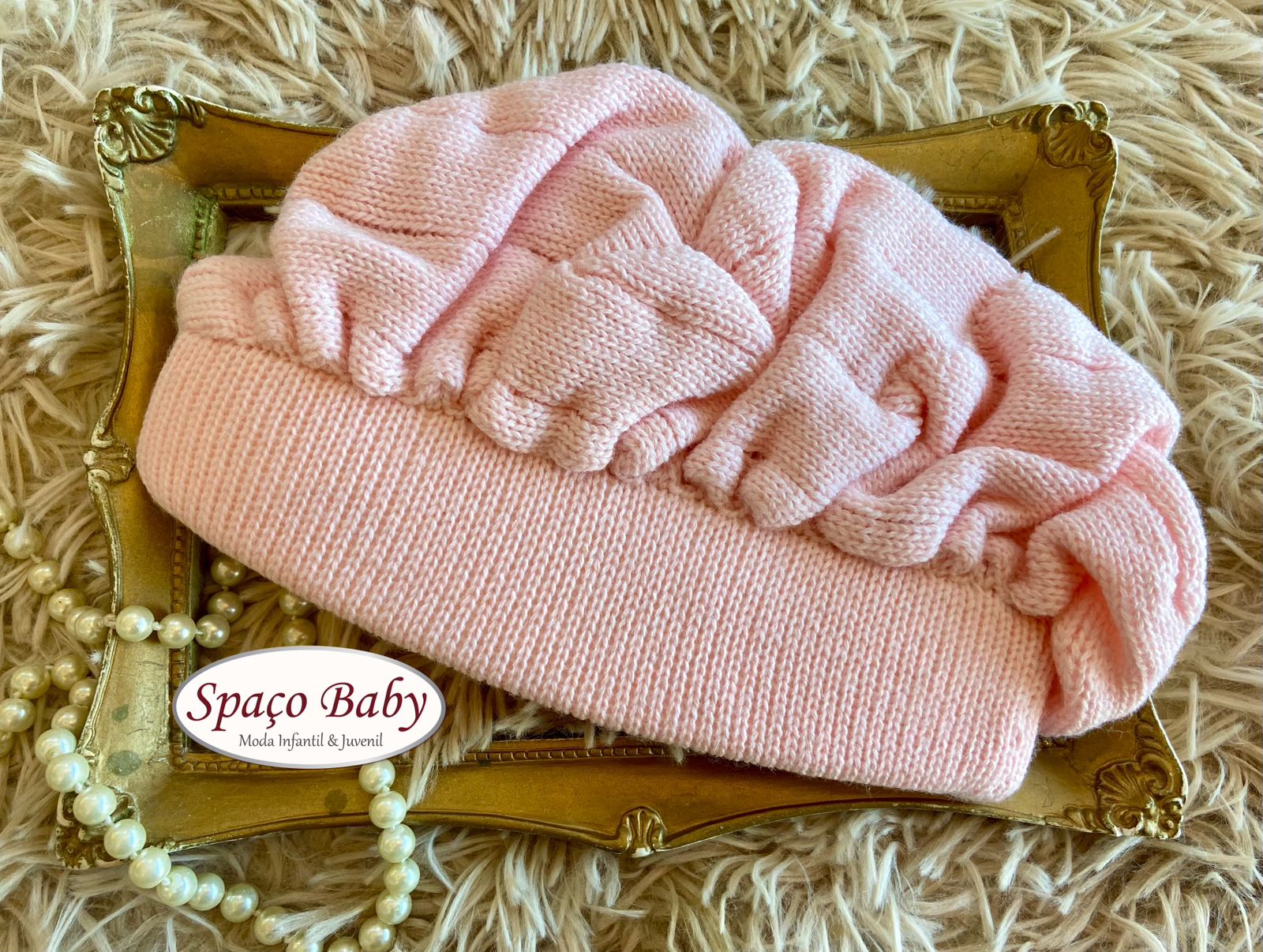 Boina rosa bebê