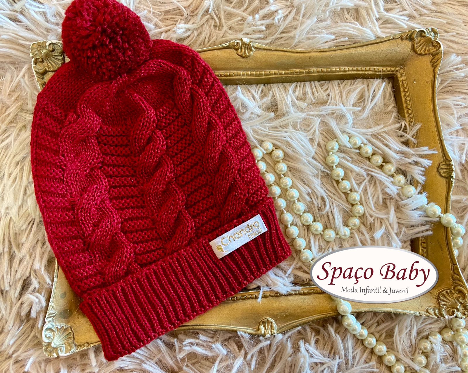 Touca em tricô vinho