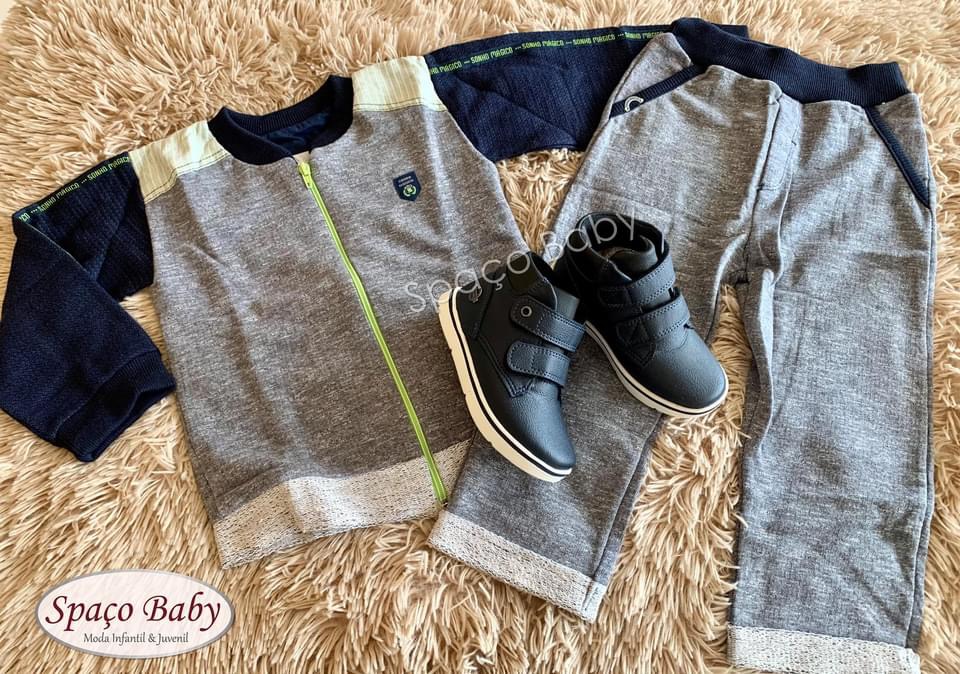 Conjunto zíper neon