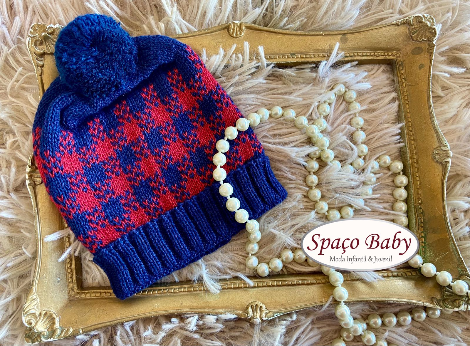 Touca xadrez vermelha