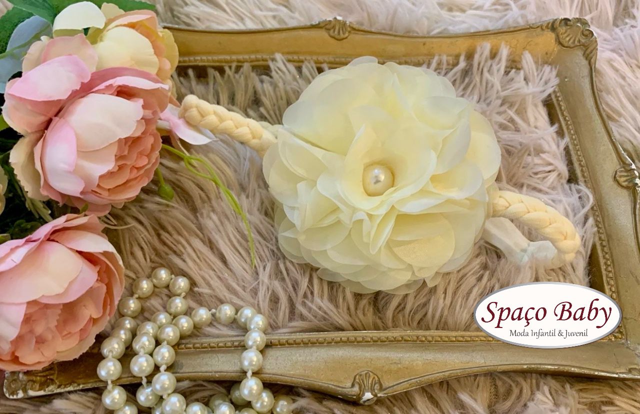 Faixa trançada flor grande