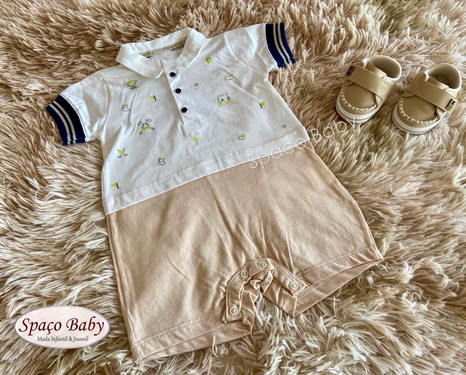 Macacão polo bege