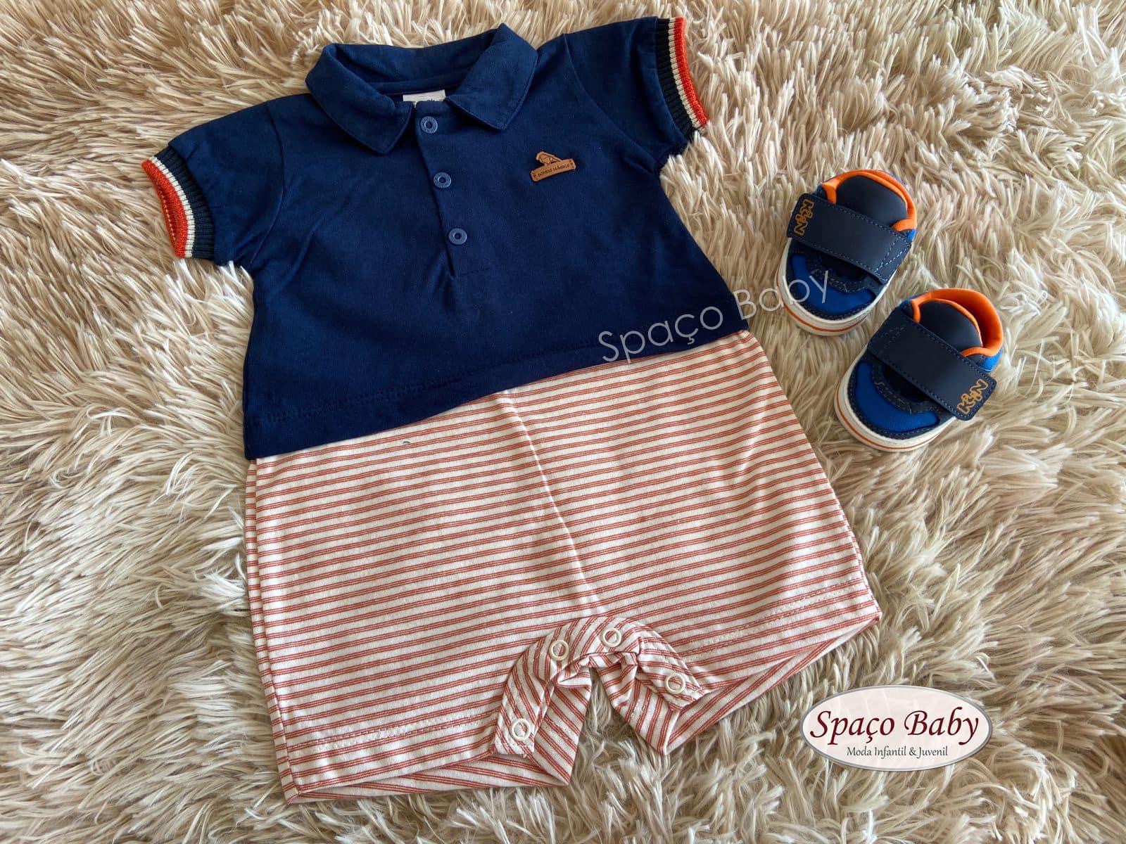 Macacão polo listras