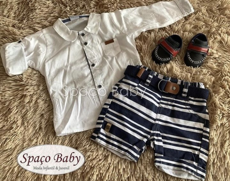 Conjunto bermuda listrada