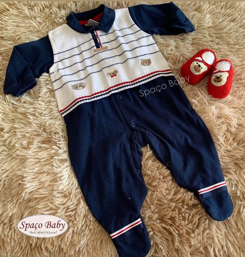 Macacão ursos bordados