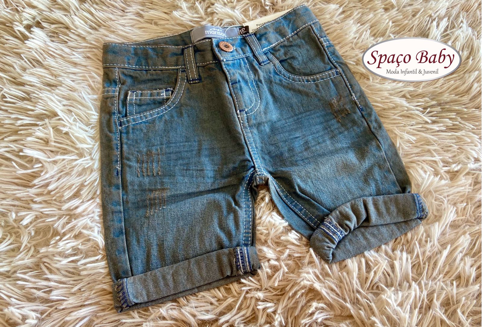 Bermuda jeans escuro