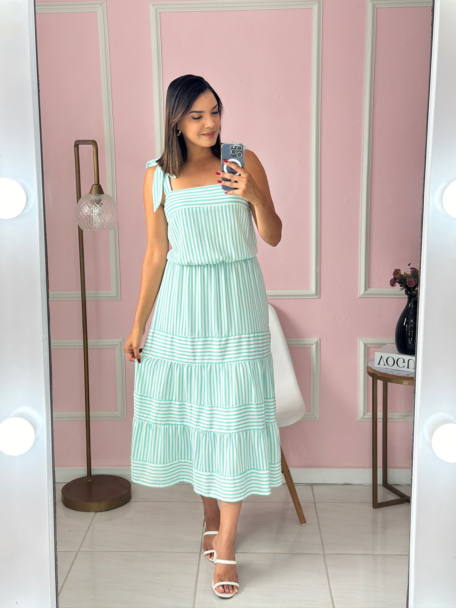 Vestido leve listras shanes