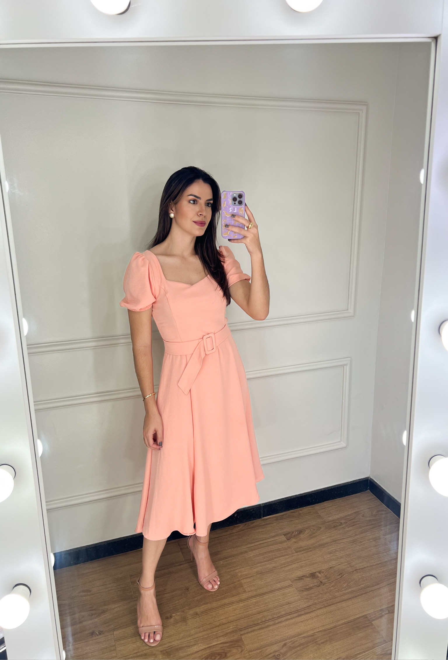 Vestido Midi Evazê Airflown com Cinto – Moirai | Ref. H671