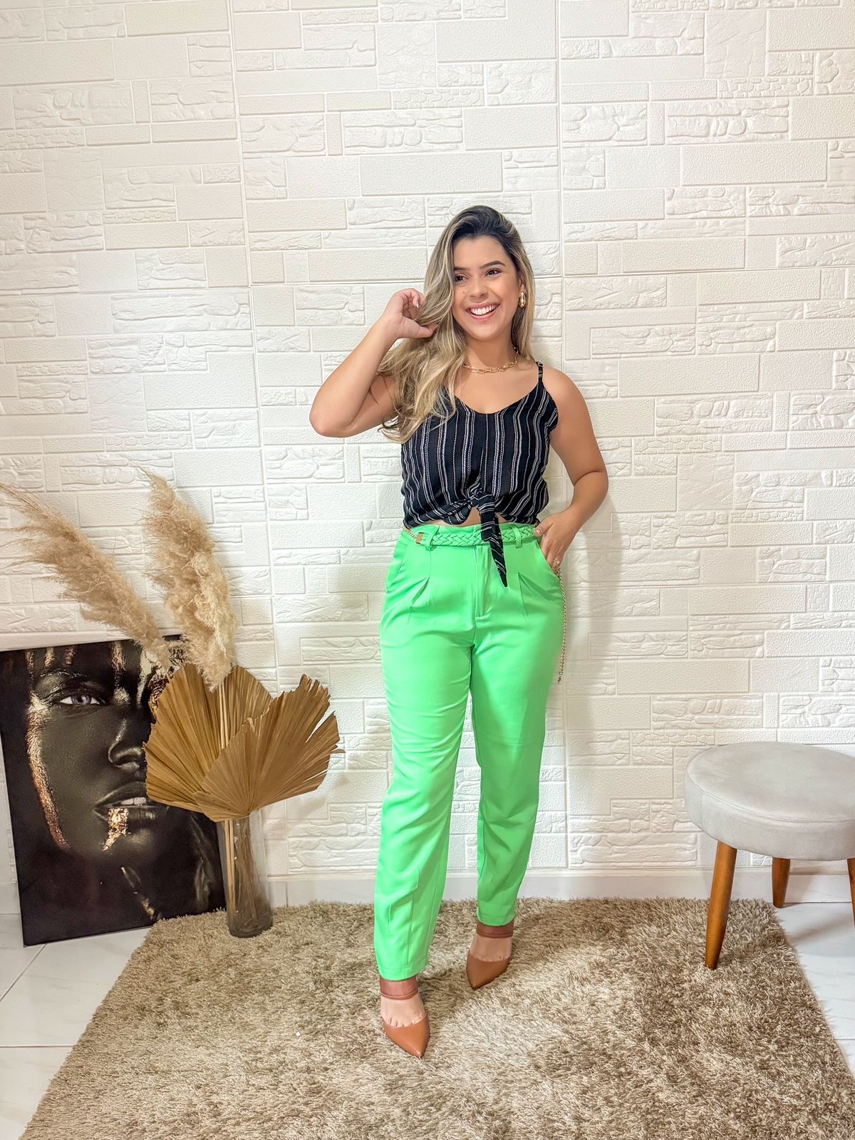 Blusa Regata com Amarração e Listras – Doce Trama | Ref. 103701