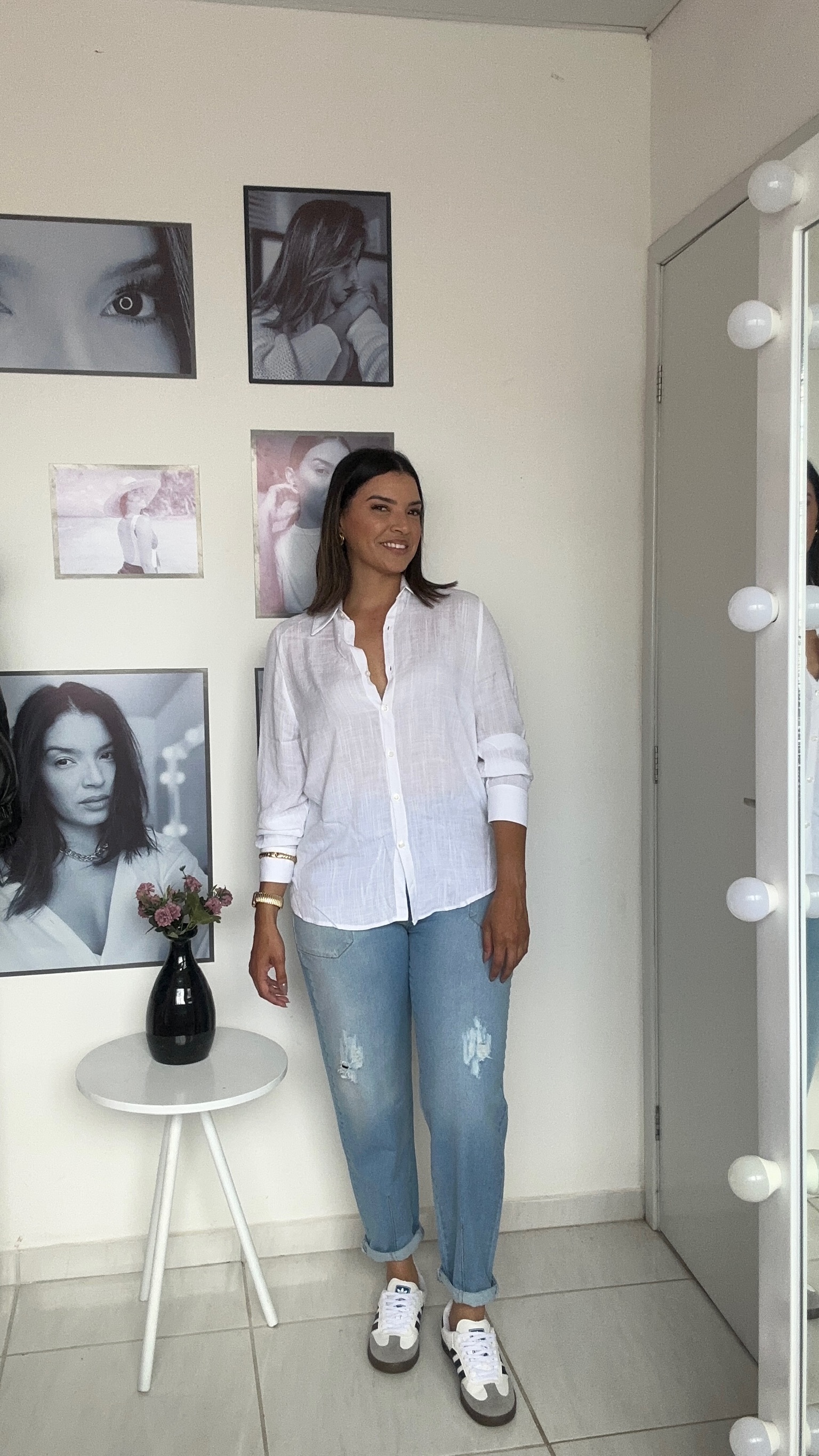 Camisa de Viscose Estilo Linho Doce trama 104553