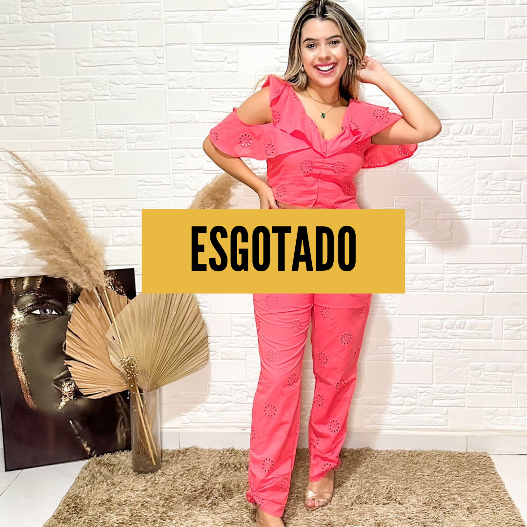 Calça em Laise com Detalhe na Barra – Doce Trama | Ref. 103710