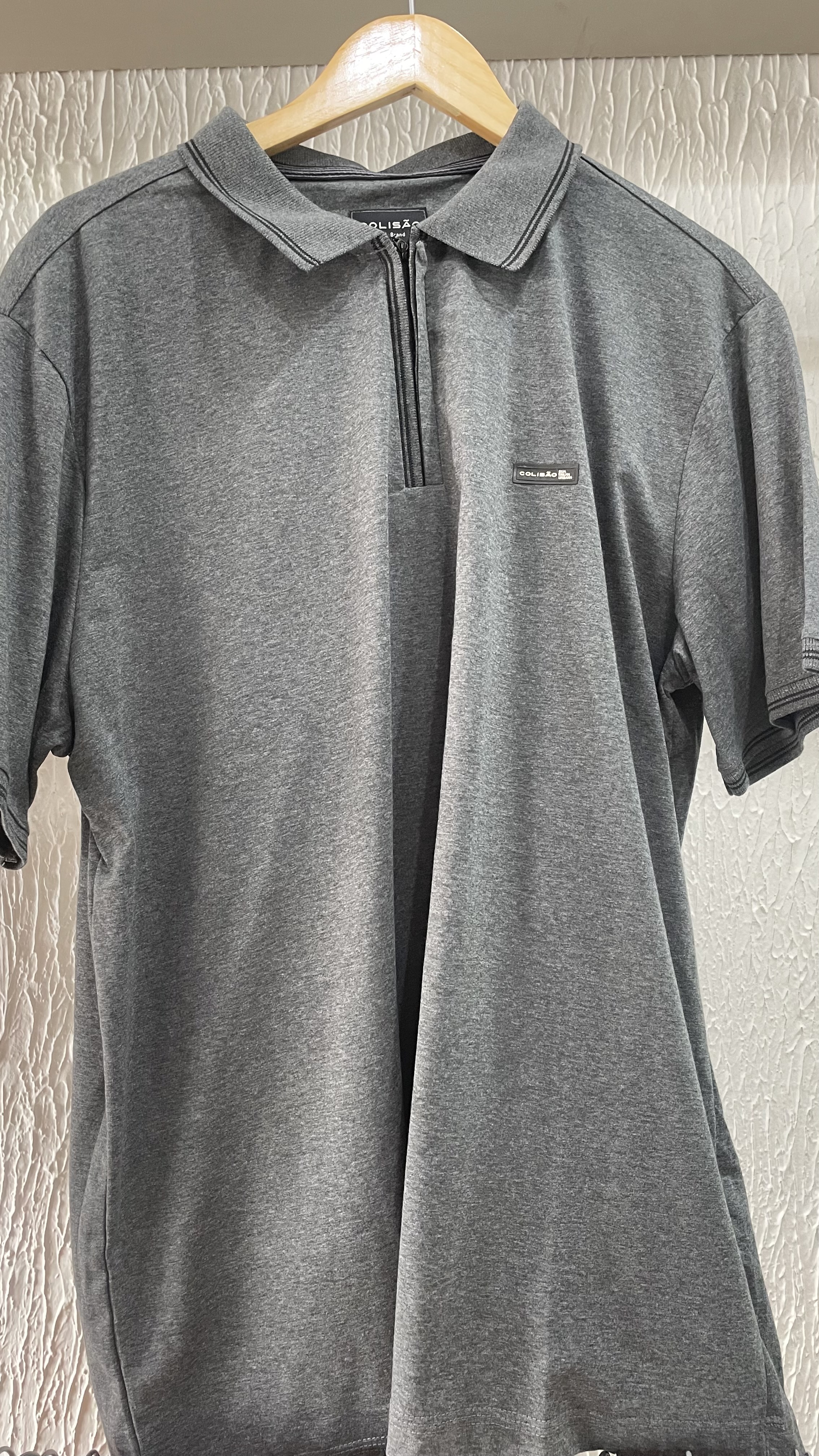 Camisa Polo Masculina Colisão com Zíper - Ref: 229121043