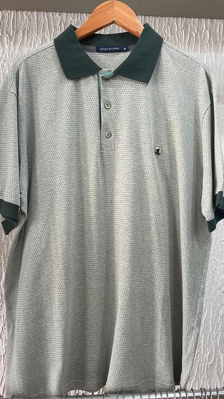 Camisa Polo Masculina Rótulo do Corpo Pontilhada