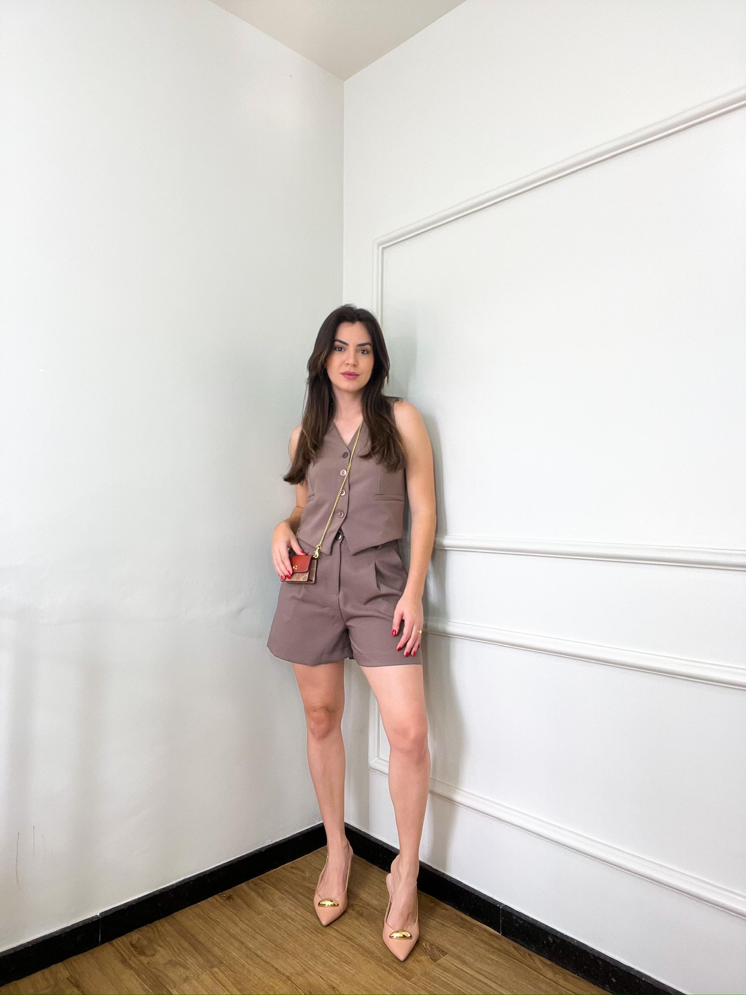 Conjunto fem em tecido alfaiataria