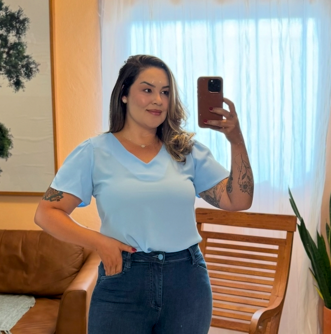 Blusa Sofia MG C  Fenda Dec V KALLI 2574