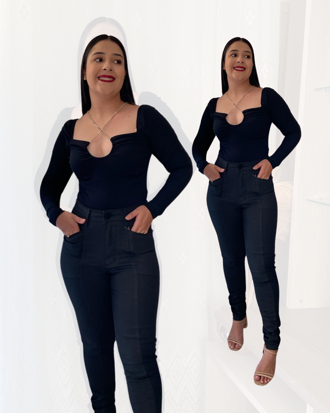 Calça Jeans  resinada Opaque Luapole  3906