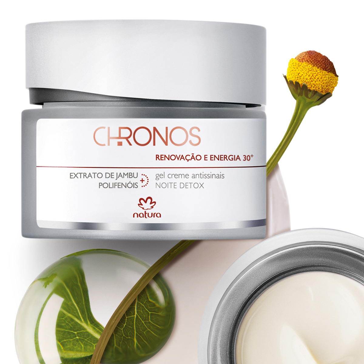 Gel Creme Antissinais 30+ Noite Renovação e Energia Chronos