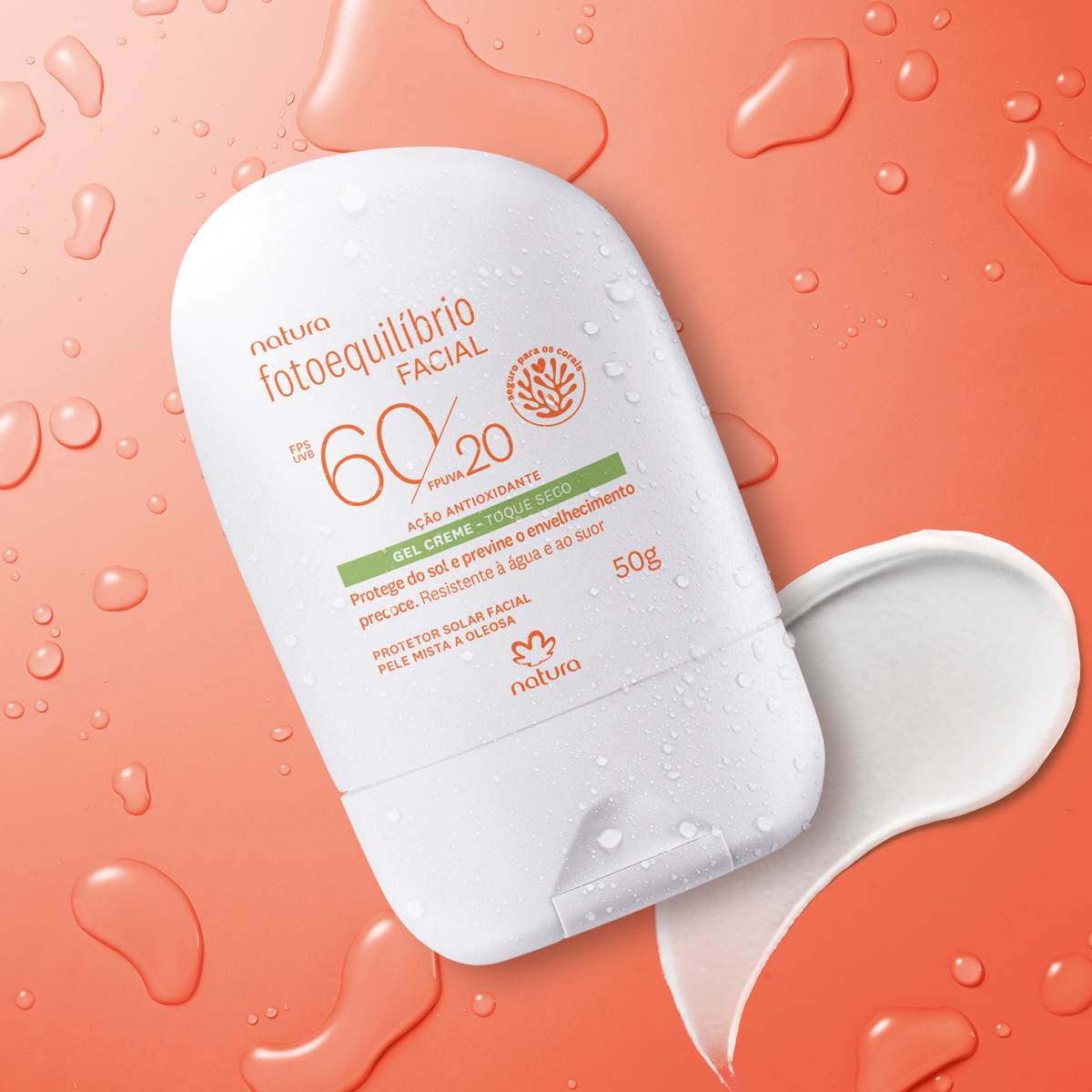 Protetor Facial Gel Creme FPS 60 FPUVA 20 Fotoequilíbrio