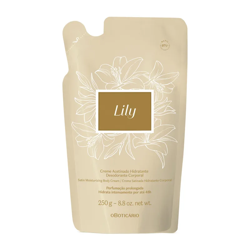 Refil Creme Acetinado Hidratante Corporal Lily 250g