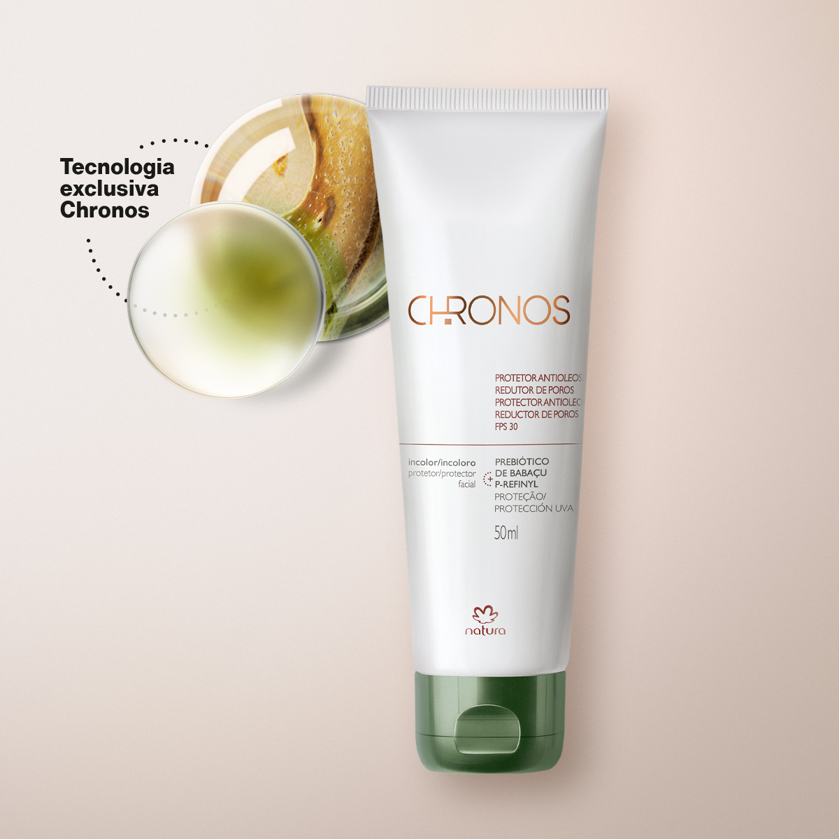 Protetor Antioleosidade Redutor de Poros FPS 30 FPUVA 10 Chronos 50ml