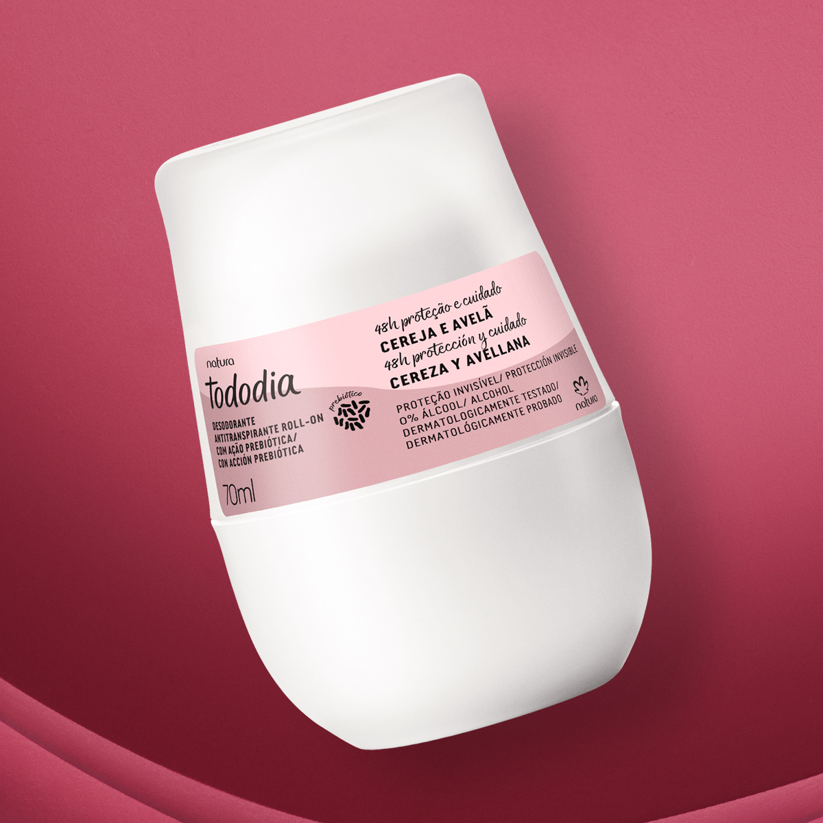 Desodorante Antitranspirante Roll on Tododia Cereja e Avelã