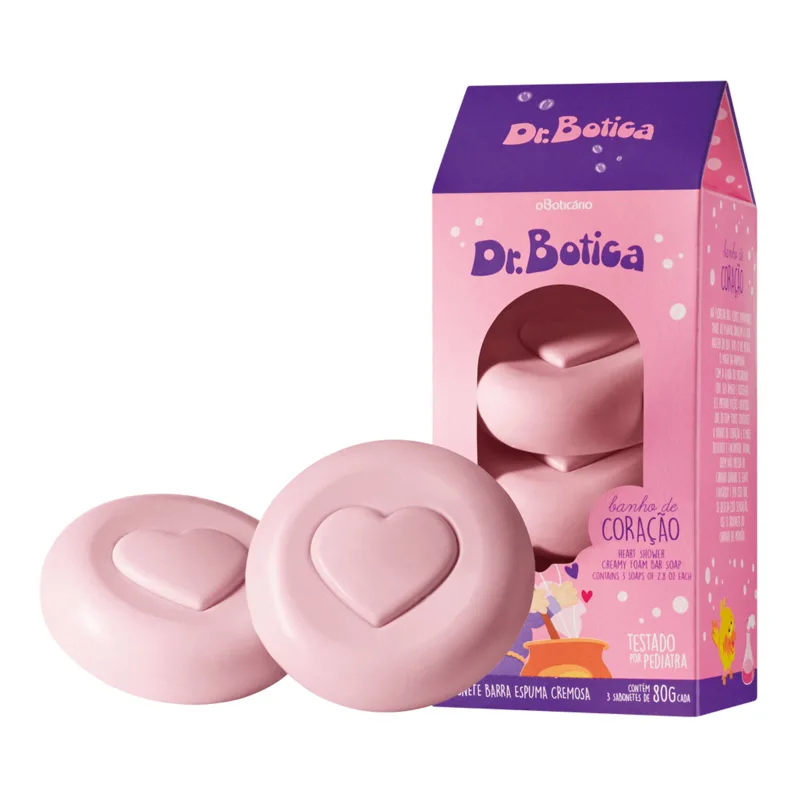 Sabonete Barra Trio Dr.Botica Banho do Coração 80g cada