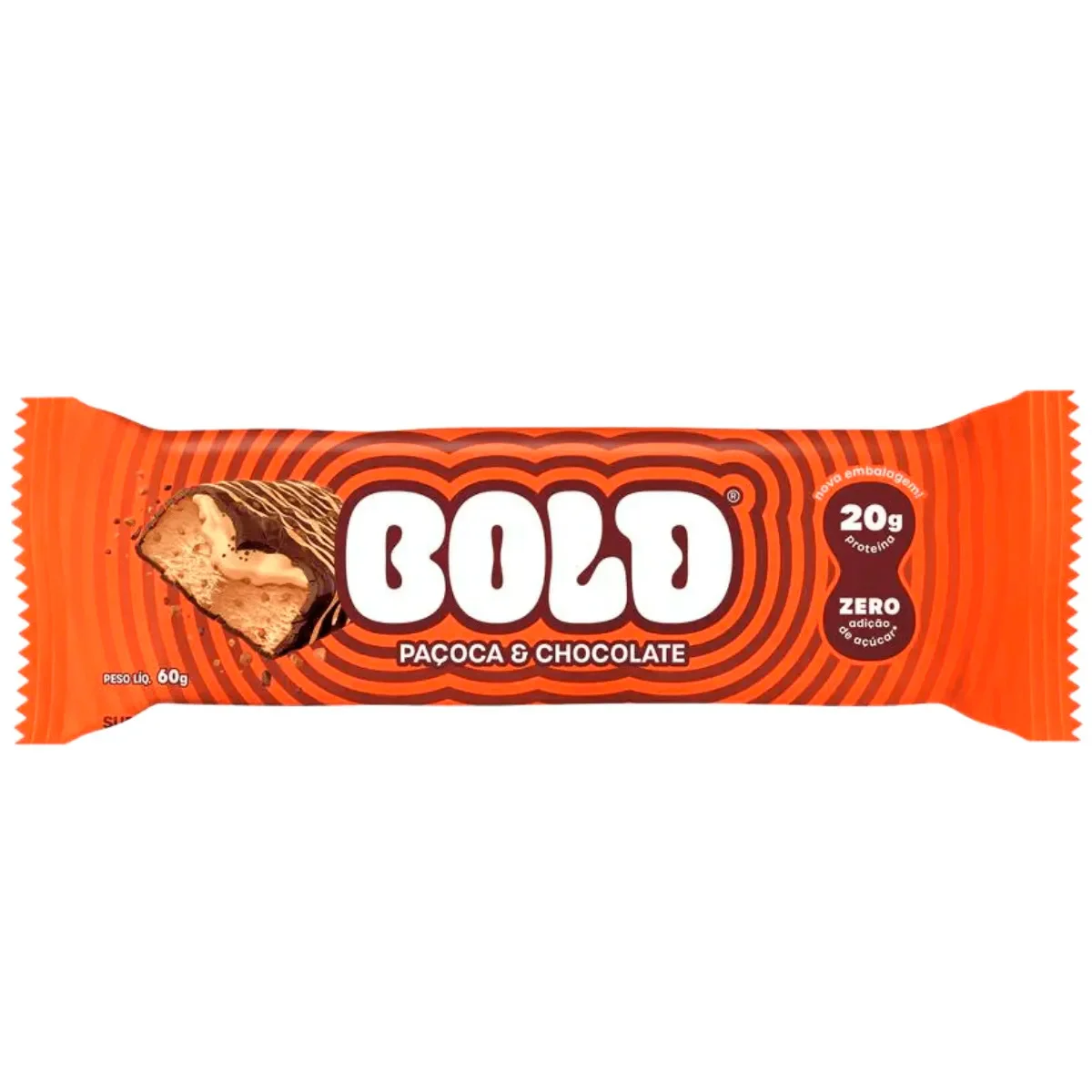 BARRA PROTEICA PAÇOCA & CHOCOLATE BOLD 60G