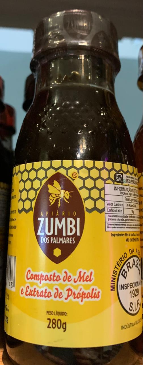COMPOSTO DE MEL E EXTRATO DE PROPOLIS 280g APIARIO ZUMBI