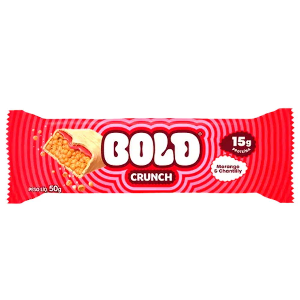BARRA PROTEICA MORANGO & CHANTILLY BOLD CRUNCH 50G