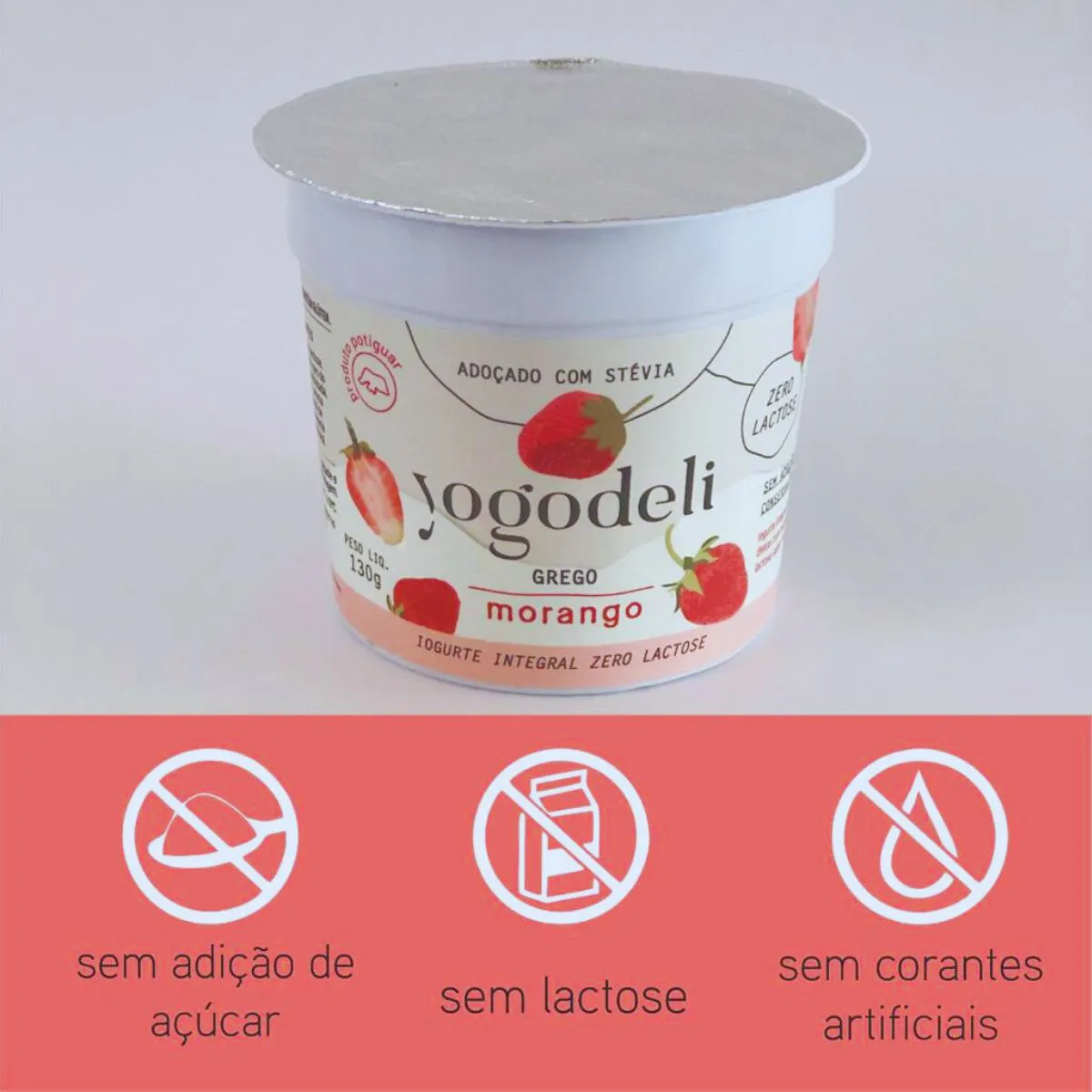IOGURTE GREGO MORANGO YOGODELI 130G