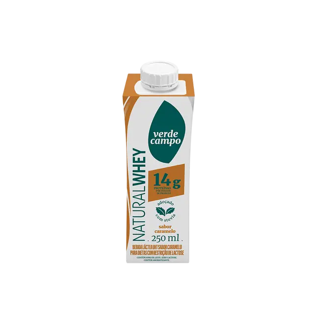 SHAKE NATURAL WHEY CARAMELO  14G DE PROTEÍNA  VERDE CAMPO