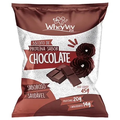 BISCOITO WHEYVIV SABOR CHOCOLATE 45G